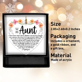 Aunt Gifts from Niece Nephew, Ornament Keepsake Sign Heart Plaque Gifts for Aunt, Birthday Christmas Wedding Day Gifts for Aunt, I'd Pick You