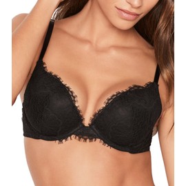 Victoria's Secret Dream Angels Push Up Bra, Padded, Plunge Neckline, Lace, Bras for Women, Black (32D)