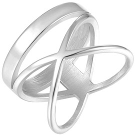 Jude Jewelers Stainless Steel Classical Plain Wrap Style Promise Statement Wedding Ring (Silver, 7)