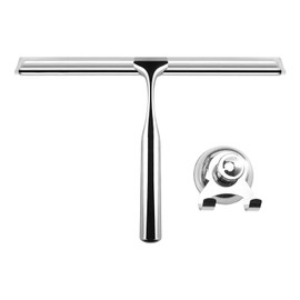 Duschabzieher, 25,4 cm, Edelstahl, Badezimmerabzieher für Dusche, leichter Fensterabzieher mit Saugnapf, Duschreiniger-Werkzeug für Fenster, Fliesenoberfläche, Spiegel, Duschtür