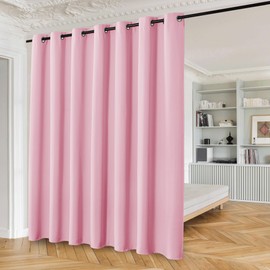 Beauoop 100% Blackout Curtains 84 Inches Long for Patio Sliding Door Pink Solid Extra Wide Room Darkening Thermal Insulated Room Divider Soundproof Grommet Window Treatment Drapes,100x84 Set of 1