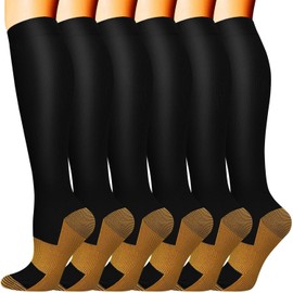 Copper Medical Compression Socks for Women and Men Circulation(6 Pairs)-Best Support for Running, Athletic, Nursing, Travel