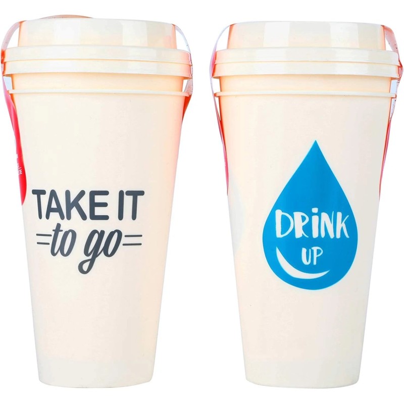 Coffeehouse SET 12 Coffee Cups & Lids, REUSABLE Premium Plastic.