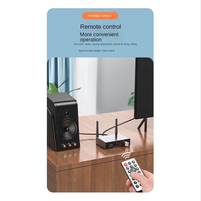 Peakloong Black Bluetooth Transceiver HiFi Audio AUX Receiver 3.5Mm Adapter