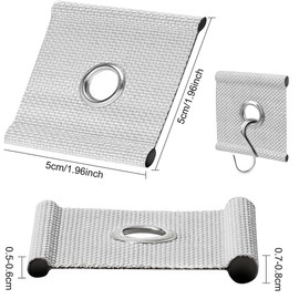 ZORVUJI 6 x Piping Eyelets for Piping Rail 5/6 mm - 7/8 mm Set Piping Tape Awning Hook Accessories with 6 Stainless Steel S-Hooks for Caravan Camping Awning White