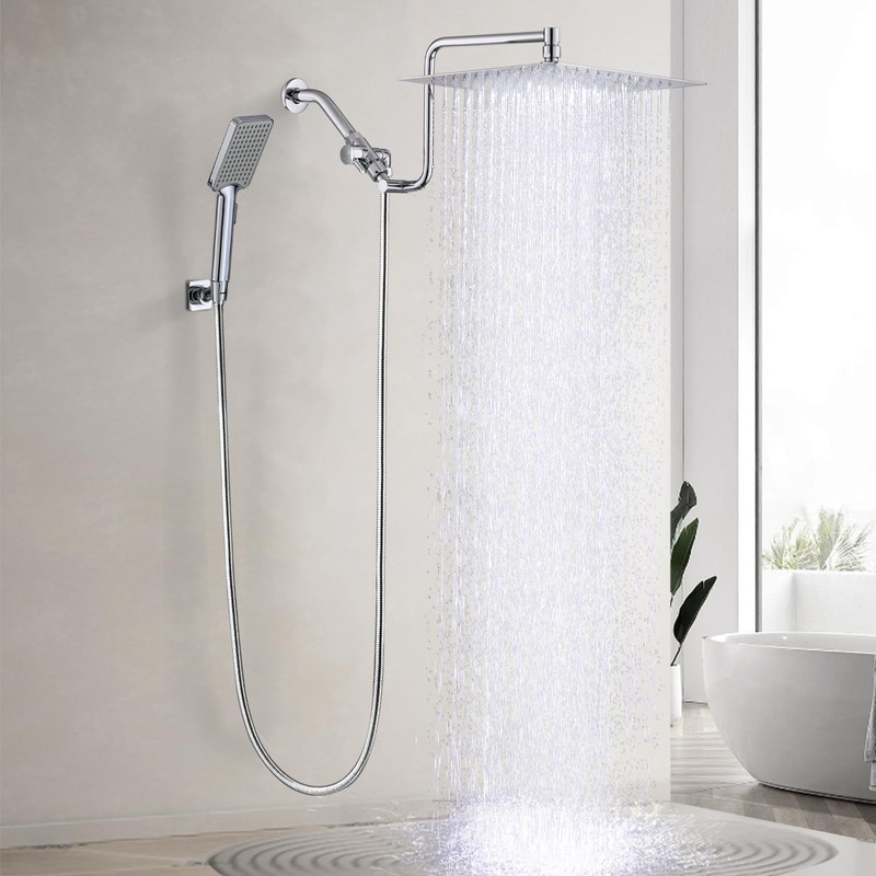 YDmeet 12 Inch Shower Head with Handheld Spray Combo- Rain
