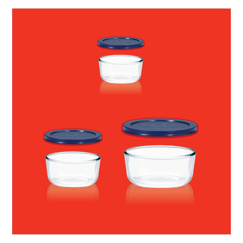 Pyrex Simply Store (3-Pack) Glass Food Storage Containers Set, (2,