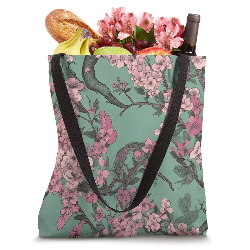 Rococo Cherry Blossoms Tote Bag