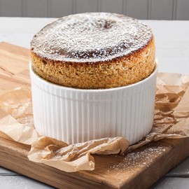 WM Bartleet & Sons 1750 Traditional Porcelain Professional Soufflé Dish, 18cm Diameter, 1.6 LTR Capacity – White