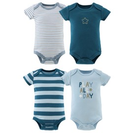 The Peanutshell Baby Boy Bodysuits - Baby Boy Clothes, Newborn 0-3, 3-6, 6-9, 9-12, 12-18, 18-24 Months Baby Clothes - 100% Cotton Infant, New Born Boys Outfits - Star Stripe
