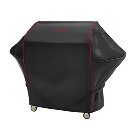 Bull Outdoor Products 72014 7 Burner Bull Premium Grill Cart Cover, Black W/Red Piping