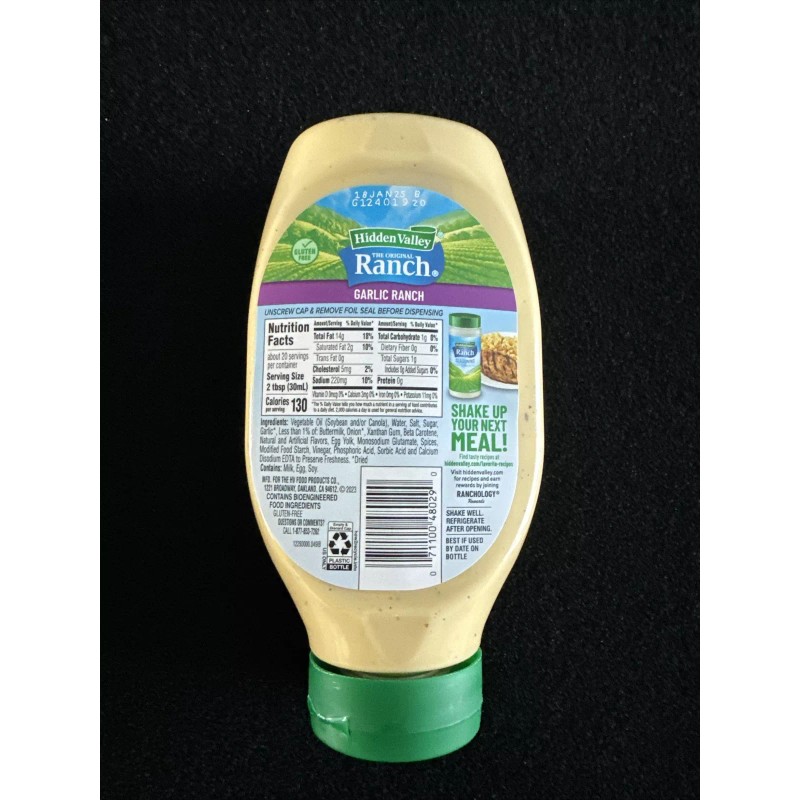 Hidden Valley New Hidden Valley Garlic Ranch Salad Dressing Bottle
