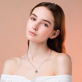 Jrêveinfini Tree of Life Necklace Women's 925 Silver with Pendant, Mother Daughter Chain Mum, Lucky Charm Chain Teenager Girls Girlfriend, Gifts for Women Girls with Gift Box, Sterling Silver, Cubic