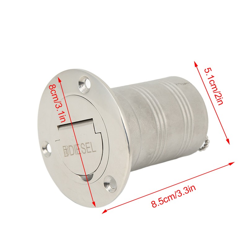 Boat Filler Right Angle Clamshell 316 Stainless Steel Hardware for