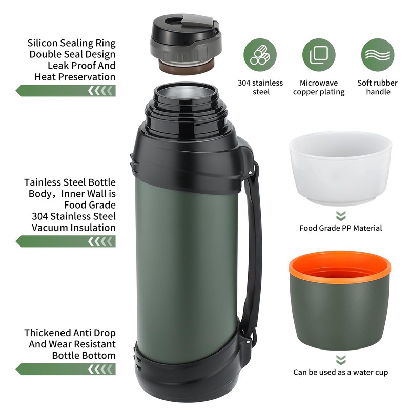 Olerd Large Thermosflask- 85oz Stainless Steel Insulated Bottle for Travel