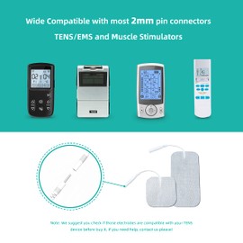 ReaJoy TENS Unit Replacement Pads, 12 PCS Adhesive Electrode, Reusable Replacement Electrode, Compatible with Muscle Stimulator of Most Brand, Multiple Sizes 2" X 2"/ 2" X 4"