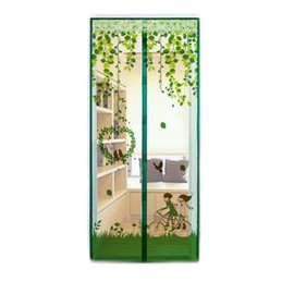 Magnetic Fly Screens Automatically Mosquito Mesh Curtain for Doors Keep Insects Out Mosquito Door Screen Without Drilling (Green car)