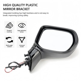 Aotoally Left Driver Side Mirror for 2006-2011 Honda Civic（Power Glass - Manual Folding - Black - 3-Pin ）Replaces # 76250SNEA01 HO1320221