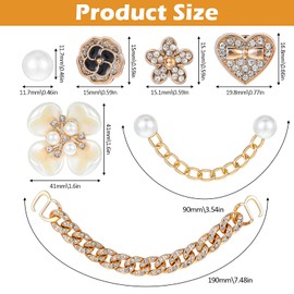 Gjinxi 20 Pieces Shoe Charms, Bling Crystal Diamond Charms Accessories, Removable Chain Charms for Clog, DIY Creative Shoe Decorations, Bling Chain Shoes Accessories for Women