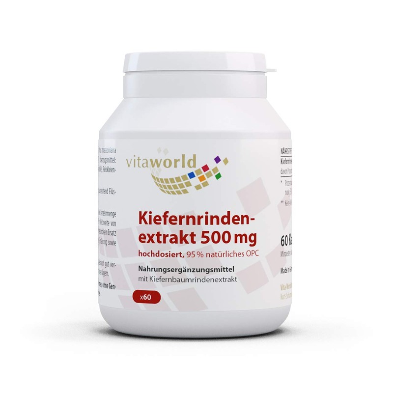 Vita World Pine Bark Extract 500mg High-Dose OPC oligomeric proanthocyanidins
