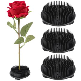 Waydress 4 Pieces Plastic Flower Frog Flower Pins 2.8 Inch Floral Frog for Arrangements Vase Japanese Floral Arrangement for Plant Decoration, Summer Activity, Wedding Decoration (Black)