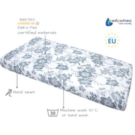 Medi Partners Fitted Sheet 60x120 cm 100% Cotton Baby Bed Linen Mattress Cot (Berry)
