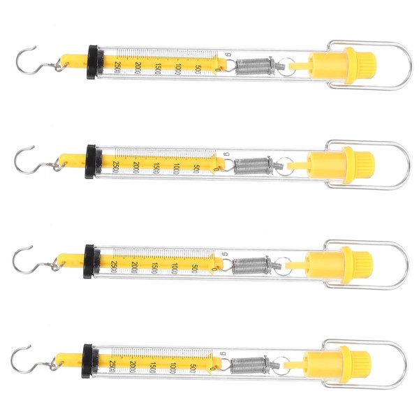 Gatuida 4Pcs Spring Balance Dynamometer Hook Scale Tubular Newton Force