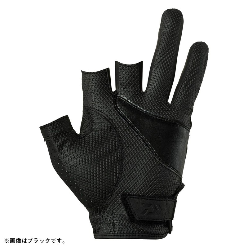 Daiwa 25DG-2225 Faux Leather Gloves, 3-Cut Red, M