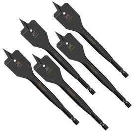5 x SabreCut SCRIW28_5 28mm x 152mm Impact Rated Flat Wood Spade Bits Compatible with Bosch Dewalt Makita Milwaukee and Many Others