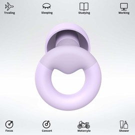 JUSTRVN Ear Plugs for Sleeping, 2 Pairs of Reusable Earplugs for Noise Reduction 25dB-30dB with 8 Ear Tips, Soft Hearing Protection Ear Plugs for Concert,Noise Sensitivity, Study & Work