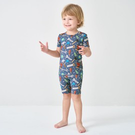 pureborn Kids Viscose from Bamboo Pajamas Set Pjs - Little Boy Short Sleeve Snug Fit Soft Viscose Sleepwear 2pcs Tools 8 Years