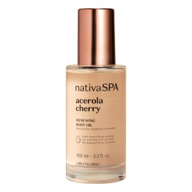 NATIVA SPA O BOTICÁRIO, Acerola Cherry Renewing Body Oil, Luminous Glow and Deep Hydration, 3.38 Ounce (100ml)