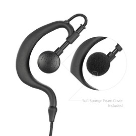 Arrowmax AEH1500-M12 G-Shape Style Braided Cable Earpiece Style in-line PTT Compatible with Motorola Two-Way Radios SL7550e SL7580 SL300 SL3500e SL4000 SL8550e SL1K TLK100 DLR110 Curve