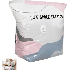Bolsas de almacenamiento al vacío sin bomba, bolsas de sellado al vacío de cubo grande para ropa, edredones y ropa de cama, bolsas de almacenamiento ahorradoras de espacio, bolsas de compresión de