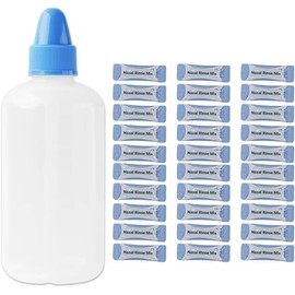 Botella de lavado nasal y 30 Sobres de enjuague nasal. Incluye 30 paquetes de mezcla de enjuague nasal! Lavado nasal. Irrigador nasal. Enjuague nasal. Botella de enjuague nasal. Natural para el resfriado y síntomas de alergia. Ayuda con la congestión nas