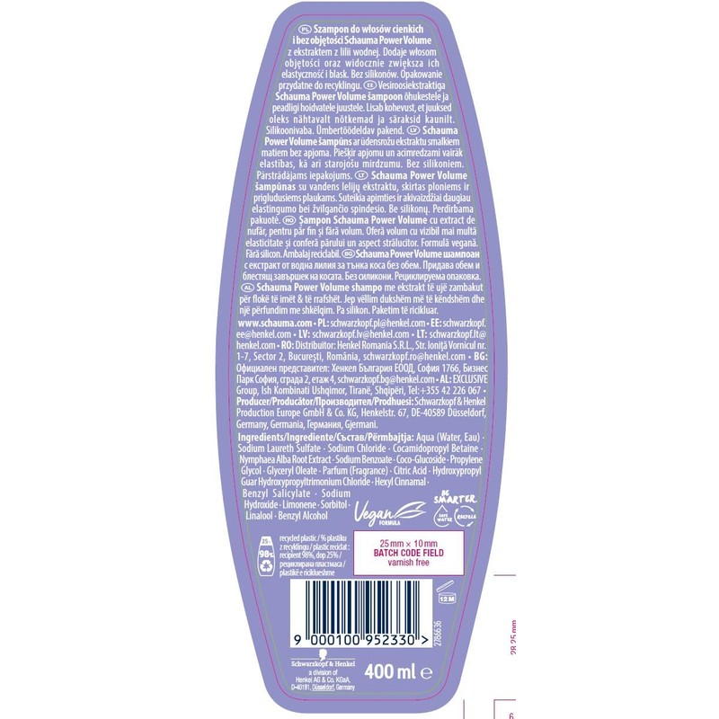 Schauma Power Volume 48h Plump Up Shampoo Hair Shampoo with