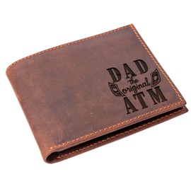 Dad The Original ATM Leather Bifold Wallet for Father's Day, Fathers Day Funny Gift Wallets for Dad, Fathers Day Wallet, Wallets for Dad