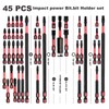 GEINXURN Impact Tough Magnetic Mixed 45Pack Insert Driver Bits, S2