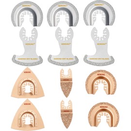 Bundle- Oscillating Tool Attachments For Grout removal, Include 6pcs Diamond Oscillating blades and 6pcs Carbide Grit Blades