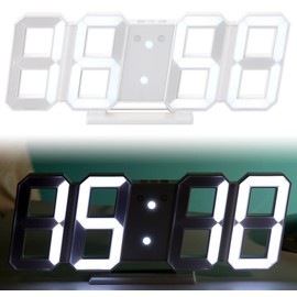 Lunartec Digital Wall Clock: Digital Jumbo LED Table & Wall Clock, 3D, Alarm Clock, Dimmable, 28 cm (Digital Clock for Standing, Large Digital Clock, Illuminated)