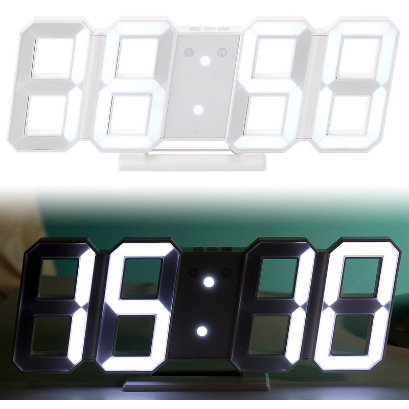 Lunartec Digital Wall Clock: Digital Jumbo LED Table & Wall