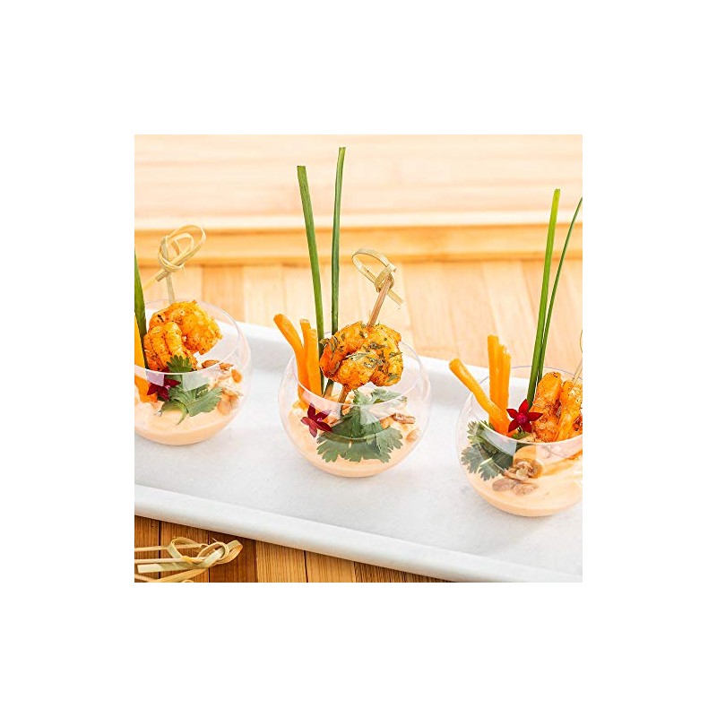 Restaurantware 2 Ounce Round Plastic Bowls 5 Disposable Sphere Cups