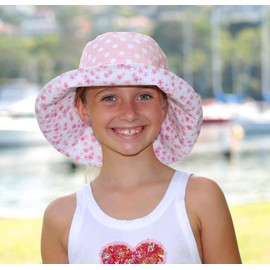 Sun Robe UPF 50+ Children's Hat, Girls, Elementary School Students, Sunshade, Sun Hat, Ponytail Hat, Wide Brim, UV Hat, Children, Girls, Outdoors, Travel, School, Outdoors, pink floral