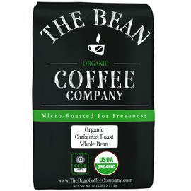 The Bean Coffee Company Organic Christmas Roast, Dark Roast, Whole Bean, 5-Pound Bag