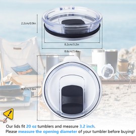 3 Pack 20 oz Tumbler Lid, Magnetic Slider Replacement Lids for YETI 20 oz Tumbler, 10/24 oz Mug and 10 oz Lowball, Spill Proof Cup Lids Covers Compatible for Ozark Trail, Old Style Rtic, BPA Free