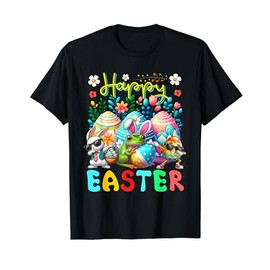 Happy Easter Squad Dabbing Bunny Frog Chocolate Eggs T-Shirt