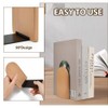KARBAG Book Ends, 2 Pack Natural Bamboo Bookend Heavy Duty