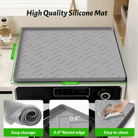 EWX Mini Fridge Silicone Mat 23.6"x23.6"x0.5" - Non-Slip, Spill-Proof, Drip Prevention | Ideal for Refrigerators, Washing Machines, Dryers, Wine Coolers, and Dishwashers