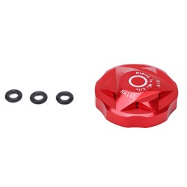 KIMISS Front Fork Air, Suspension Gas Giant Crest Fork Chamber Cover Bicycle Shock Absorber Cap Air Valve Cap Aluminium Alloy for Mountain Bike Black (Red)
