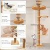 Cat Tree Floor to Ceiling(92"-110") Cat Tower Height Adjustable,Wooden Cat